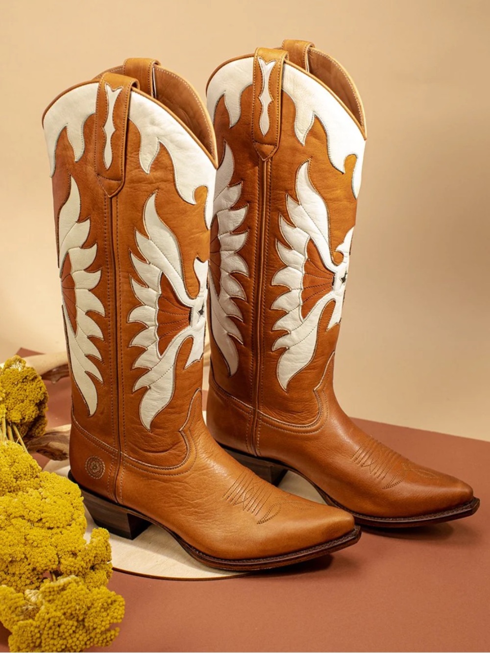 Ranch Road Boots Scarlett Phoenix brown white Cowboy boots 9 NEW